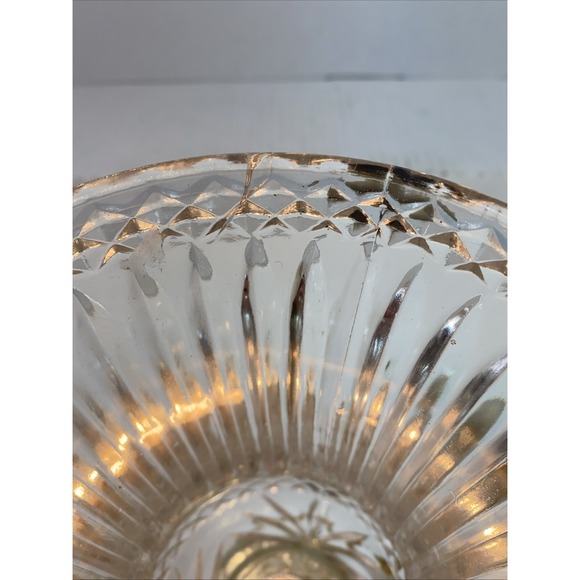 2 Vintage Clear Glass 8" Gold Base Table Lamps Accent Light Lamp Defects Working - Picture 6 of 16